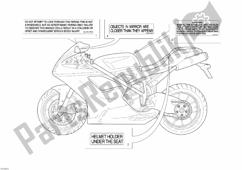 Toutes les pièces pour le étiquettes D'avertissement du Ducati Superbike 848 Hayden 2010